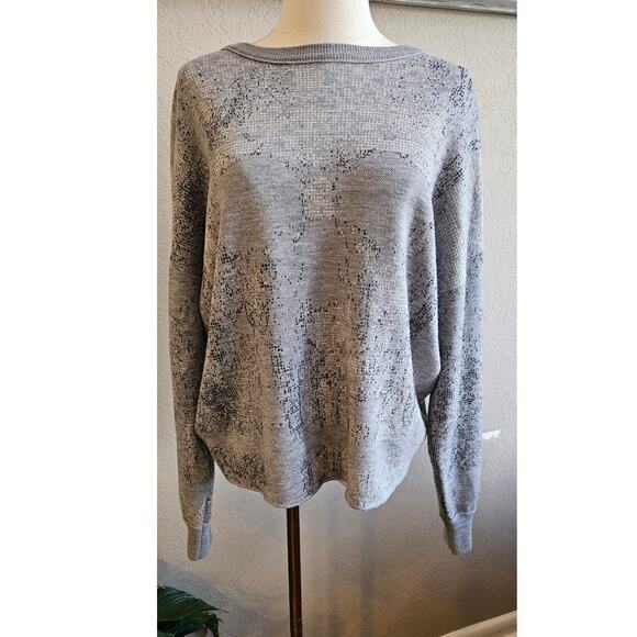 Skull Cashmere Oversized 100% Wool Abstract Skull Knit Sweater Women Size S Gray - Picture 1 of 7
